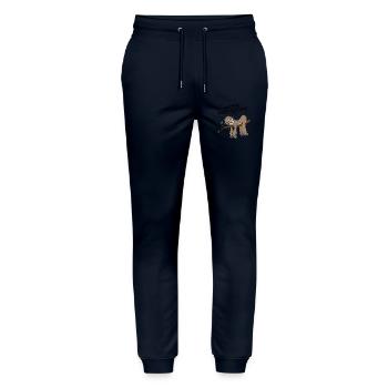 Faultier Nope not today - Stanley/Stella Unisex Bio Jogginghose Mover  - Navy - Vorne - Marisol (170cm) & Nik (191cm)