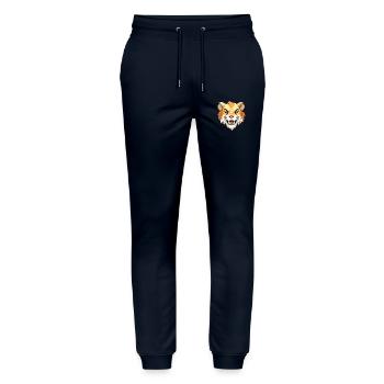 Liger Hybrid-Löwe Tiger Katze Karikatur Aquarell Kunst - Stanley/Stella Unisex Bio Jogginghose Mover  - Navy - Vorne - Marisol (170cm) & Nik (191cm)
