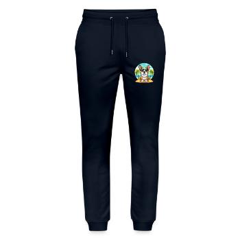Strickjacke Welsh Corgi Hund Rasse Cartoon Sonnenbrille - Stanley/Stella Unisex Bio Jogginghose Mover  - Navy - Vorne - Marisol (170cm) & Nik (191cm)