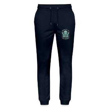 Namaste im Wahnsinn - Stanley/Stella Unisex Bio Jogginghose Mover  - Navy - Vorne - Marisol (170cm) & Nik (191cm)