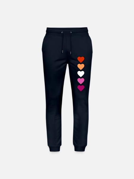 Lesbian Lesbian Hearts - Stanley/Stella Mover Unisex Organic Jogging Trousers - navy