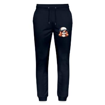 Chien Cavalier King Charles chien - casquette - Pantalon de jogging bio MOVER Stanley/Stella unisexe - marine - Devant - Marisol (170cm) & Nik (191cm)
