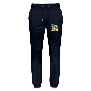 Horse Funny Cartoon Summer Beach Sunglasses - Stanley/Stella Mover Unisex Organic Jogging Trousers - navy - Front - Marisol (170cm) & Nik (191cm)