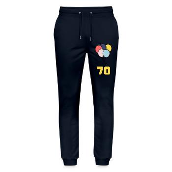 70. 70 JAHRE. 70-JÄHRIGES JUBILÄUM. GEBURTSTAG 70 JAHRE. - Stanley/Stella Unisex Bio Jogginghose Mover  - Navy - Vorne - Marisol (170cm) & Nik (191cm)