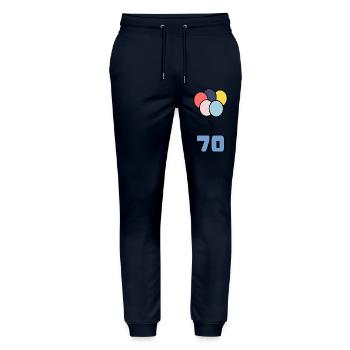 70. 70 JAHRE. 70-JÄHRIGES JUBILÄUM. GEBURTSTAG 70 JAHRE. - Stanley/Stella Unisex Bio Jogginghose Mover  - Navy - Vorne - Marisol (170cm) & Nik (191cm)