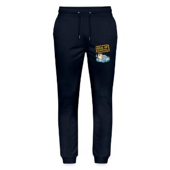 Sceau d’approbation - Pantalon de jogging bio MOVER Stanley/Stella unisexe - marine - Devant - Marisol (170cm) & Nik (191cm)