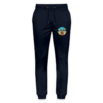 Manchester Terrier Hunderasse Cartoon Sonnenbrille - Stanley/Stella Unisex Bio Jogginghose Mover  - Navy - Vorne - Marisol (170cm) & Nik (191cm)