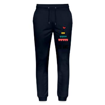 20 JAHRE. 20-jähriges JUBILÄUM. JUBILÄUM 20 JAHRE - Stanley/Stella Unisex Bio Jogginghose Mover  - Navy - Vorne - Marisol (170cm) & Nik (191cm)