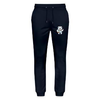Ours polaire Funny Cartoon Character Casquette Musique - Pantalon de jogging bio MOVER Stanley/Stella unisexe - marine - Devant - Marisol (170cm) & Nik (191cm)