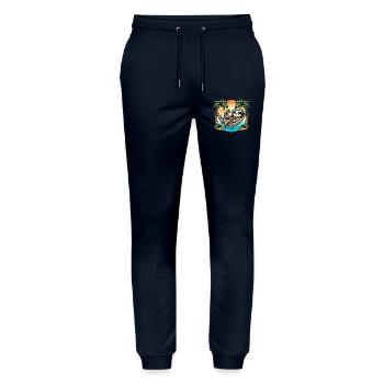 Sloth in hammock - Stanley/Stella Mover Unisex Organic Jogging Trousers - navy - Front - Marisol (170cm) & Nik (191cm)