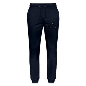 Altersteilzeit - Bereit für die Gartenarbeit  - Stanley/Stella Unisex Bio Jogginghose Mover  - Navy - Vorne - Marisol (170cm) & Nik (191cm)