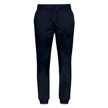 Le papa marchant (noir) contour Or - Pantalon de jogging bio MOVER Stanley/Stella unisexe - marine - Devant - Marisol (170cm) & Nik (191cm)