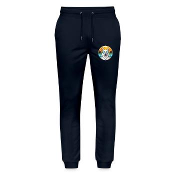 Berger Blanc Suisse Dog Breed Cartoon Sunglasses - Stanley/Stella Mover Unisex Organic Jogging Trousers - navy - Front - Marisol (170cm) & Nik (191cm)