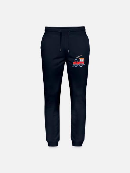Children's train railway red - Stanley/Stella Mover Unisex Organic Jogging Trousers - navy