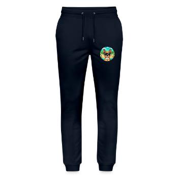 Englische Spielzeug Terrier Hund Rasse Cartoon Sonnenbrille - Stanley/Stella Unisex Bio Jogginghose Mover  - Navy - Vorne - Marisol (170cm) & Nik (191cm)