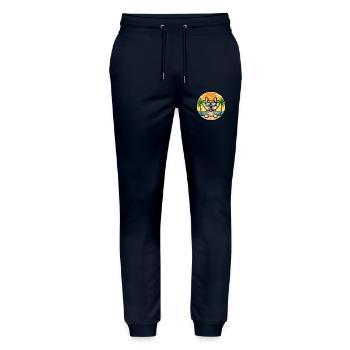 Tschechoslowakische Vlcak Hunderasse Cartoon Sonnenbrille - Stanley/Stella Unisex Bio Jogginghose Mover  - Navy - Vorne - Marisol (170cm) & Nik (191cm)