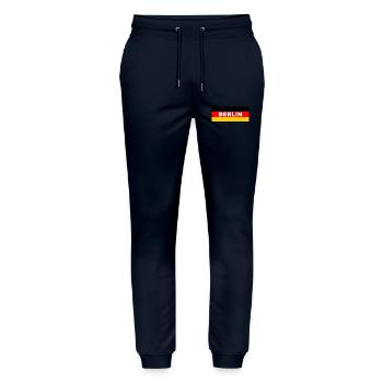 Berliner Stadt in deutscher Flagge - Stanley/Stella Unisex Bio Jogginghose Mover  - Navy - Vorne - Marisol (170cm) & Nik (191cm)