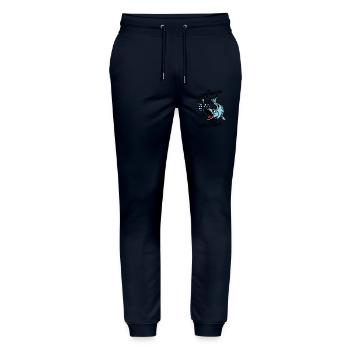 Angeln mit Papa. Ein Angeltag mit Papa - Stanley/Stella Unisex Bio Jogginghose Mover  - Navy - Vorne - Marisol (170cm) & Nik (191cm)