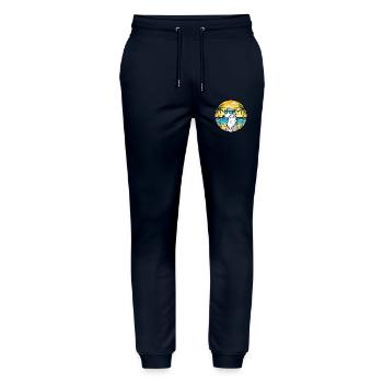 Barsoi Hund Rasse Cartoon Sonnenbrille Strand - Stanley/Stella Unisex Bio Jogginghose Mover  - Navy - Vorne - Marisol (170cm) & Nik (191cm)