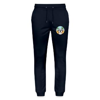 Tibet Terrier Hund Rasse Cartoon Sonnenbrille Strand - Stanley/Stella Unisex Bio Jogginghose Mover  - Navy - Vorne - Marisol (170cm) & Nik (191cm)