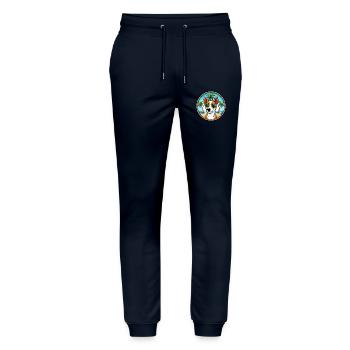 Glatte Foxterrier Hunderasse Cartoon Sonnenbrille - Stanley/Stella Unisex Bio Jogginghose Mover  - Navy - Vorne - Marisol (170cm) & Nik (191cm)