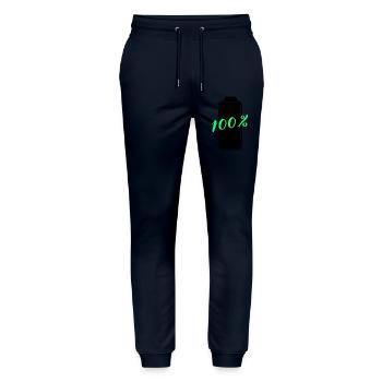 Batterie hat 100% volle Energie - Stanley/Stella Unisex Bio Jogginghose Mover  - Navy - Vorne - Marisol (170cm) & Nik (191cm)