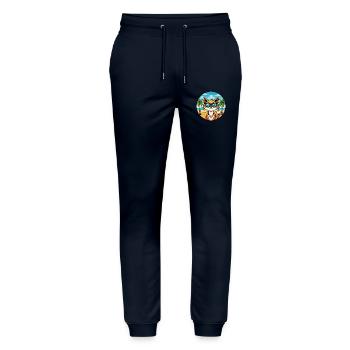 Somali Katzenrasse Cartoon Sonnenbrille Strand - Stanley/Stella Unisex Bio Jogginghose Mover  - Navy - Vorne - Marisol (170cm) & Nik (191cm)