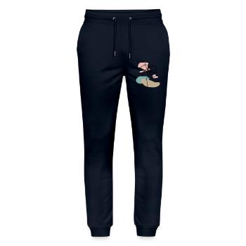 Abstrakte Mohnblume Poppies line art Farbklecks - Stanley/Stella Unisex Bio Jogginghose Mover  - Navy - Vorne - Marisol (170cm) & Nik (191cm)