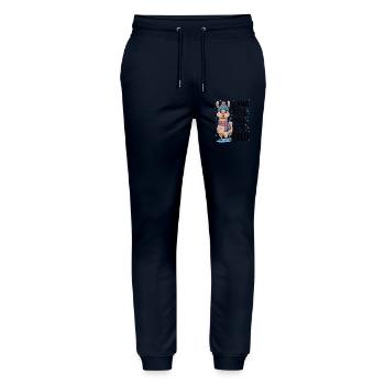 Lama vous dit qu’il fait froid - Pantalon de jogging bio MOVER Stanley/Stella unisexe - marine - Devant - Marisol (170cm) & Nik (191cm)