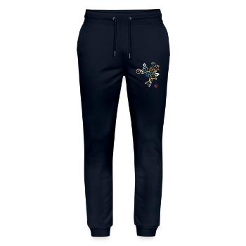 Printemps de la pensée - Pantalon de jogging bio MOVER Stanley/Stella unisexe - marine - Devant - Marisol (170cm) & Nik (191cm)
