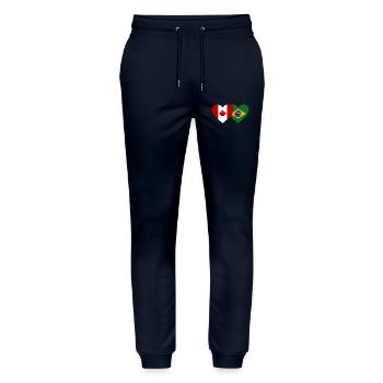 Drapeau du cœur du Canada et du Brésil - Pantalon de jogging bio MOVER Stanley/Stella unisexe - marine - Devant - Marisol (170cm) & Nik (191cm)