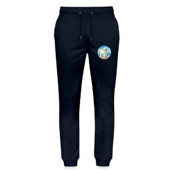 Komondor Hunderasse Karikatur Kawaii Clipart Hund Haustier - Stanley/Stella Unisex Bio Jogginghose Mover  - Navy - Vorne - Marisol (170cm) & Nik (191cm)