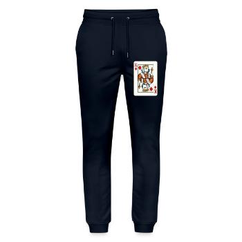 Karo König – Labrador als Spielkartenkönig - Stanley/Stella Unisex Bio Jogginghose Mover  - Navy - Vorne - Marisol (170cm) & Nik (191cm)