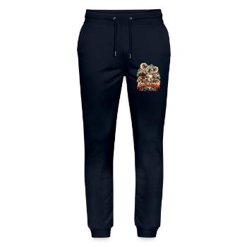 Riesige Koala-Kaiju-Haus Chaos-Tierkunst - Stanley/Stella Unisex Bio Jogginghose Mover  - Navy - Vorne - Marisol (170cm) & Nik (191cm)
