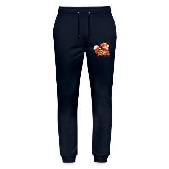 Weihnachtsfuchs – Süßer Fuchs im Winterpullover - Stanley/Stella Unisex Bio Jogginghose Mover  - Navy - Vorne - Marisol (170cm) & Nik (191cm)