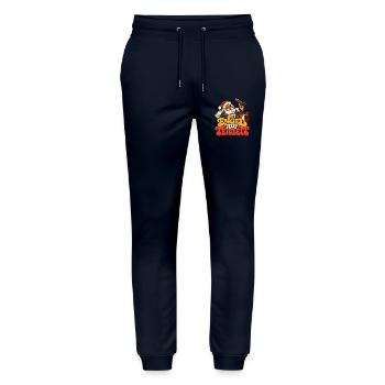 Engel auf Teilzeit Weihnachtsmann Lustiger Spruch - Stanley/Stella Unisex Bio Jogginghose Mover  - Navy - Vorne - Marisol (170cm) & Nik (191cm)