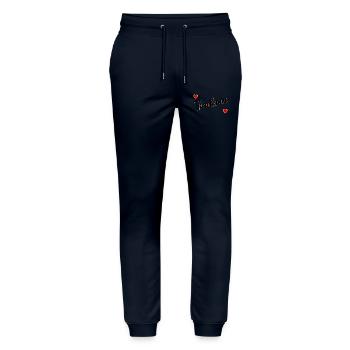 Börse Traderin - Stanley/Stella Unisex Bio Jogginghose Mover  - Navy - Vorne - Marisol (170cm) & Nik (191cm)