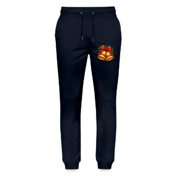 Weihnachtsglocken mit Schleife - Stanley/Stella Unisex Bio Jogginghose Mover  - Navy - Vorne - Marisol (170cm) & Nik (191cm)