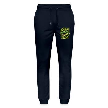 Wildes Krokodil in Grün im Grungelook - Stanley/Stella Unisex Bio Jogginghose Mover  - Navy - Vorne - Marisol (170cm) & Nik (191cm)