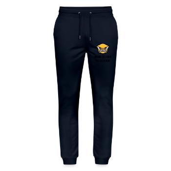 Meine Geduld Ist Endlich! (Emoticon / POS 3C Gold) - Stanley/Stella Unisex Bio Jogginghose Mover  - Navy - Vorne - Marisol (170cm) & Nik (191cm)