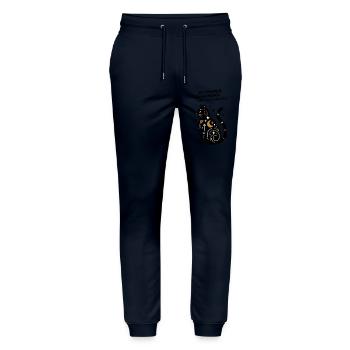 Schnurrrsalabimbam - Gib mir Snacks! - Katze - Stanley/Stella Unisex Bio Jogginghose Mover  - Navy - Vorne - Marisol (170cm) & Nik (191cm)