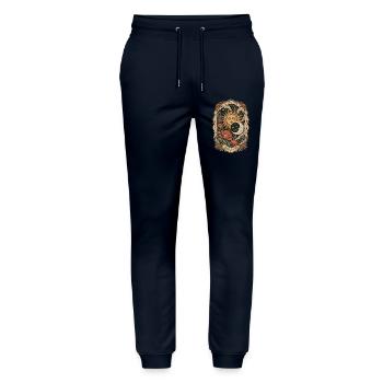 Slower Days – Mystische Sonne & Mond - Stanley/Stella Unisex Bio Jogginghose Mover  - Navy - Vorne - Marisol (170cm) & Nik (191cm)