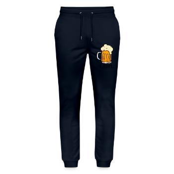 Läuft - Schäumender Bierkrug - Stanley/Stella Unisex Bio Jogginghose Mover  - Navy - Vorne - Marisol (170cm) & Nik (191cm)