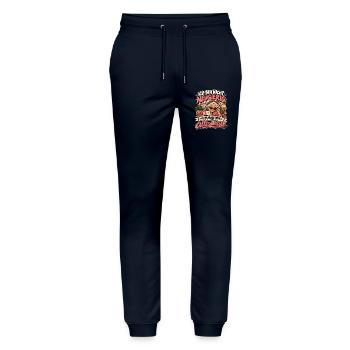 Neugierige Großmutter Spruch - Stanley/Stella Unisex Bio Jogginghose Mover  - Navy - Vorne - Marisol (170cm) & Nik (191cm)