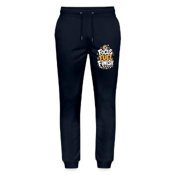 Focus Fuel Finish – Zielscheibe und Zielflagge - Stanley/Stella Unisex Bio Jogginghose Mover  - Navy - Vorne - Marisol (170cm) & Nik (191cm)