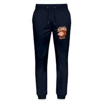Bei uns heißt des Fleischkäs - Stanley/Stella Unisex Bio Jogginghose Mover  - Navy - Vorne - Marisol (170cm) & Nik (191cm)