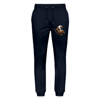 Muskulöses Adler-Maskottchen - Stanley/Stella Unisex Bio Jogginghose Mover  - Navy - Vorne - Marisol (170cm) & Nik (191cm)
