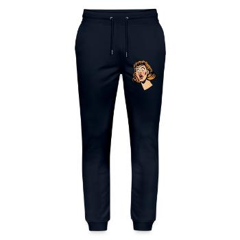 Frau im Schockzustand - Stanley/Stella Unisex Bio Jogginghose Mover  - Navy - Vorne - Marisol (170cm) & Nik (191cm)
