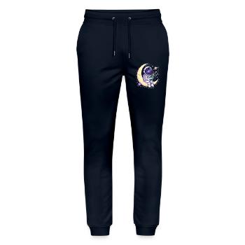 Mondfreund Astronaut mit Blumen - Stanley/Stella Unisex Bio Jogginghose Mover  - Navy - Vorne - Marisol (170cm) & Nik (191cm)