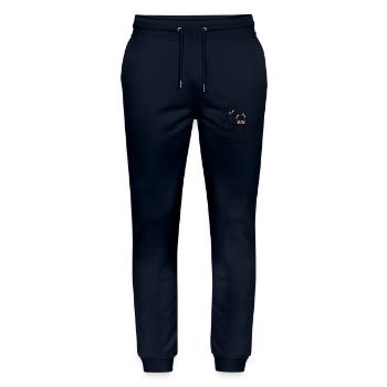 Christmas Rabbit schätzt eine Schneekugel - Stanley/Stella Unisex Bio Jogginghose Mover  - Navy - Vorne - Marisol (170cm) & Nik (191cm)